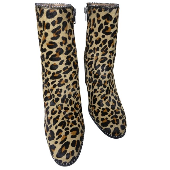 Coach Drea Calf Hair Leopard Print Ankle Boots Size 8.5‎ - Picture 1 of 10
